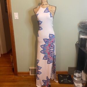 Sievergate Boho Feminine Summer Vacation Resortwear Maxi Dress White Small